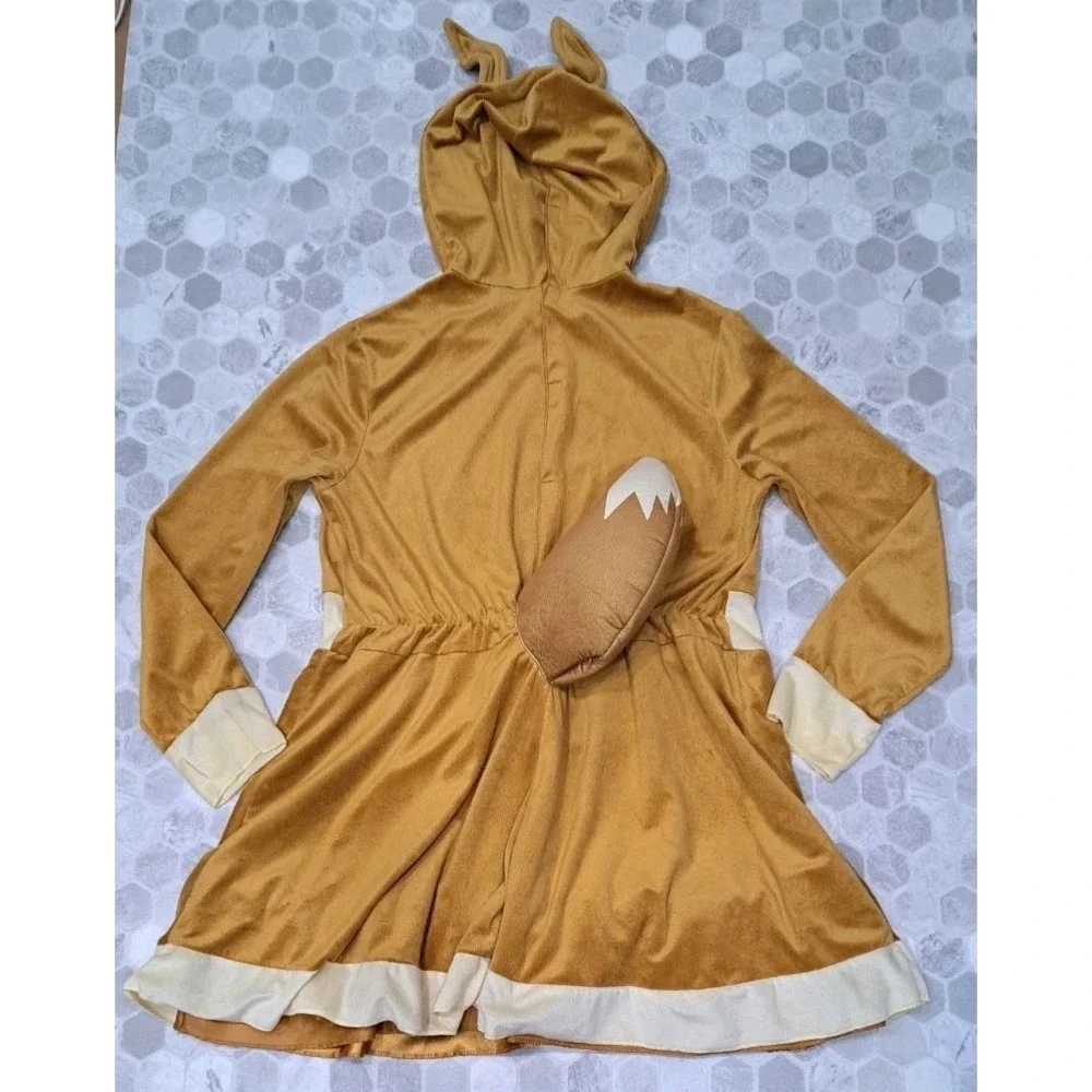 Pokemon Eevee Fleece Hooded Free Size Cosplay Adult Xl Large